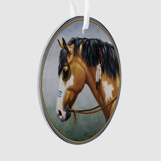 Buckskin Pinto Indianerpferd Ornament (Vorderseite)