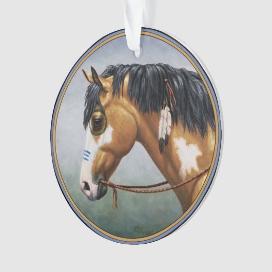 Buckskin Pinto Indianerpferd Ornament (Vorderseite)