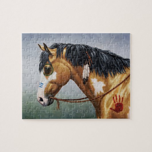 Buckskin Pinto Indianerpferd Puzzle (Horizontal)