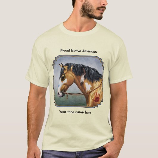 Buckskin Pinto Indianerpferd T-Shirt (Vorderseite)