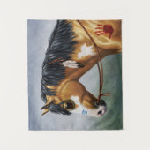 Buckskin Pinto Indianerpferd Wandteppich (Vorderseite)