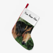 Buckskin Quarter Horse Mare Kleiner Weihnachtsstrumpf (Vorderansicht (hängend))