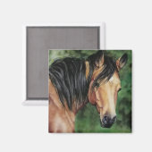 Buckskin Quarter Horse Mare Magnet (Vorderseite/Rückseite)