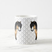 Buckskin Shetland Pony Niedlicher Cartoon Illustra Kaffeetasse (Mittel)