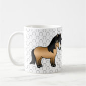 Buckskin Shetland Pony Niedlicher Cartoon Illustra Kaffeetasse (Links)