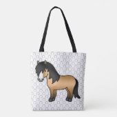 Buckskin Shetland Pony Niedlicher Cartoon Illustra Tasche (Rückseite)