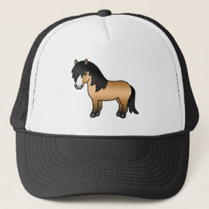 Buckskin Shetland Pony Niedlicher Cartoon Illustra Truckerkappe