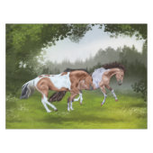 Buckskin Tobiano Paint Pferde Tischdecke (Vorderseite (Horizontal))