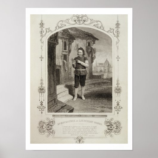 Buckstone as Lancelot Gobbo, Act II Scene 2, in Poster (Vorne)