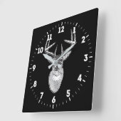 Bucktrophie auf Schwarz-weißem Schwanz Deer on a Quadratische Wanduhr (Winkel)