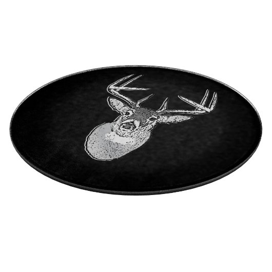 Bucktrophie auf Schwarz-weißem Schwanz Hirsch Schneidebrett (Ecke)
