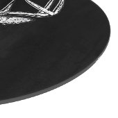 Bucktrophie auf Schwarz-weißem Schwanz Hirsch Schneidebrett (Ecke)