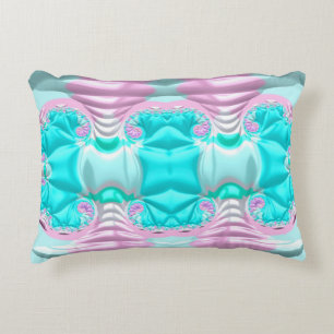 ~BUCKUP ~ Aqua Pink White Fraktal Design ~ Dekokissen