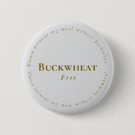 Buckwheat-Free Request Badge, Light-gray - Brown Button