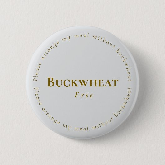 Buckwheat-Free Request Badge, Light-gray - Brown Button (Vorderseite)
