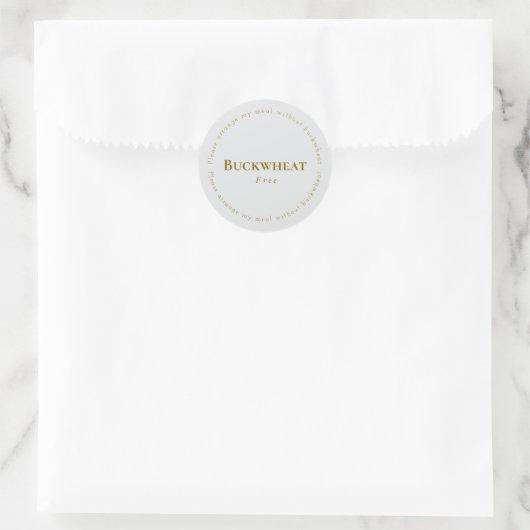 Buckwheat-Free Request Sticker, Light-gray - Brown Runder Aufkleber (Tasche)