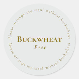 Buckwheat-Free Request Sticker, Light-gray - Brown Runder Aufkleber