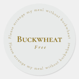 Buckwheat-Free Request Sticker, Light-gray - Brown Runder Aufkleber