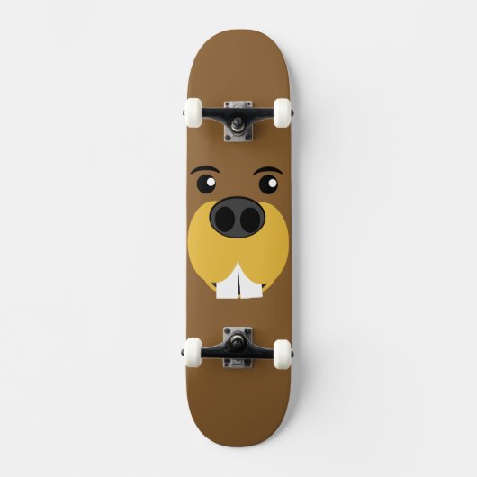 Bucky Beaver Face Skateboard (Vorderseite)
