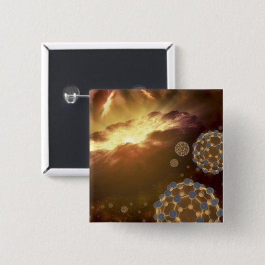 Buckyballs im interstellaren Raum schweben Button (Vorne & Hinten)