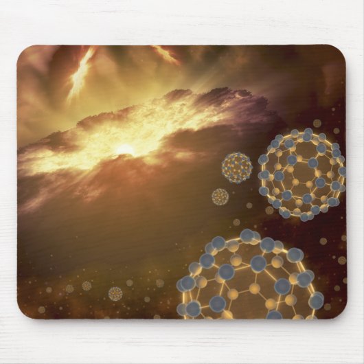Buckyballs im interstellaren Raum schweben Mousepad (Vorne)