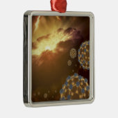 Buckyballs im interstellaren Raum schweben Ornament Aus Metall (Rechts)