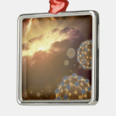 Buckyballs im interstellaren Raum schweben Ornament Aus Metall (Links)