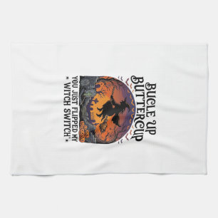 Bucle Up Buttercup Hexen Schalter Halloween Besen Geschirrtuch