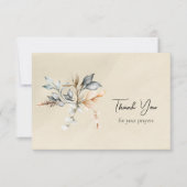 Bucolic Leaves Beige Parchment Orthodox Funeral Dankeskarte (Vorderseite)