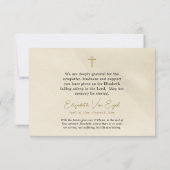 Bucolic Leaves Beige Parchment Orthodox Funeral Dankeskarte (Rückseite)