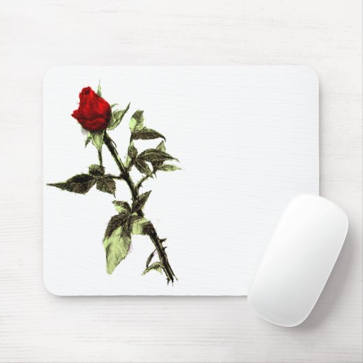 Bud der bestraften rote Rose Mousepad (Mit Mouse)