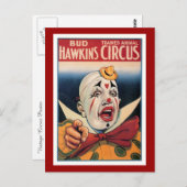 Bud Hawkins Vintag Circus Postkarte (Vorne/Hinten)