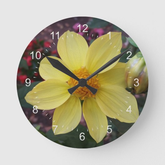 Bud und Blume Runde Wanduhr (Vorderseite)