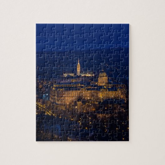 Buda Castle Ungarn Budapest in der Nacht Puzzle (Vertikal)