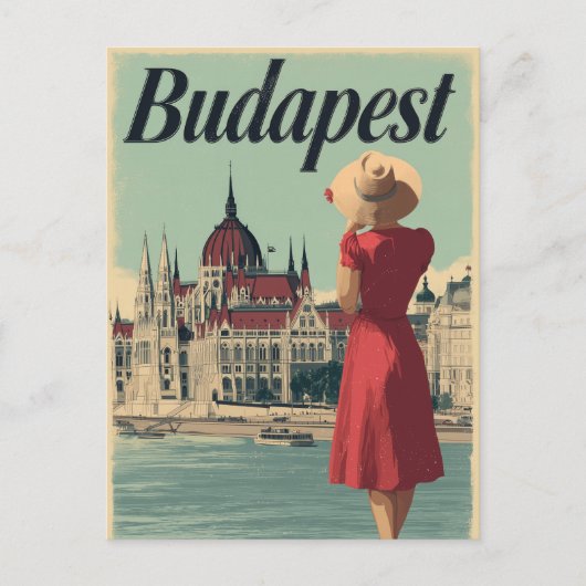 Budapest 50er Vintag Postkarte (Vorderseite)