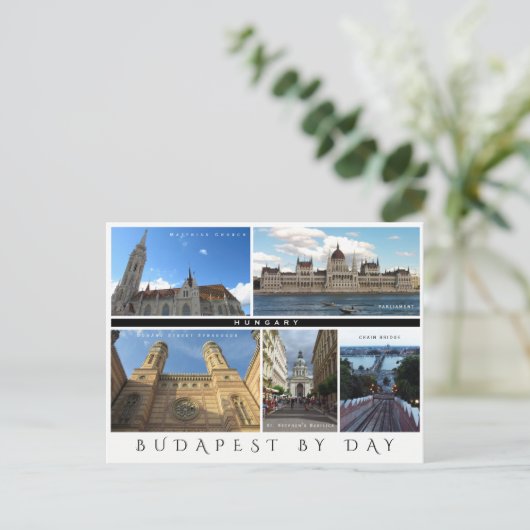 Budapest am Tag Postkarte (Stehend Vorderseite)