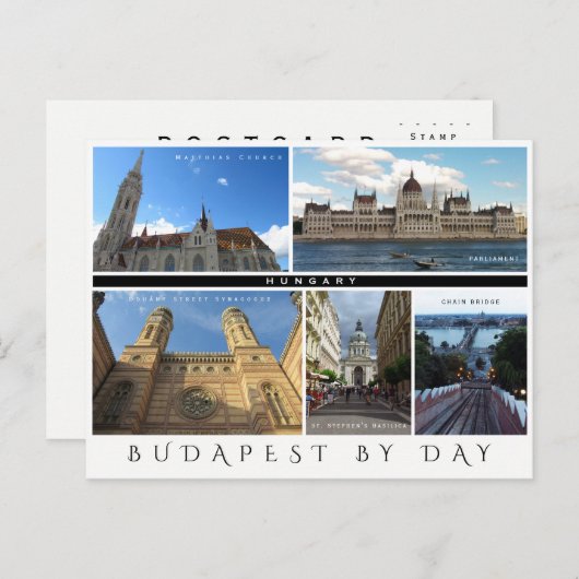Budapest am Tag Postkarte (Vorne/Hinten)