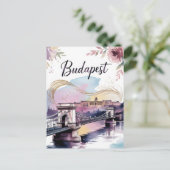 Budapest Aquarellfarbe Postkarte (Stehend Vorderseite)