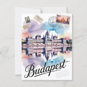 Budapest Aquarellfarbe Postkarte