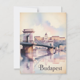 Budapest Aquarellfarbe Postkarte