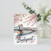Budapest Aquarellfarbe Postkarte (Stehend Vorderseite)