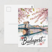 Budapest Aquarellfarbe Postkarte (Vorne/Hinten)