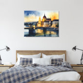 Budapest Aquarellkunst Leinwanddruck (Insitu (Schlafzimmer))