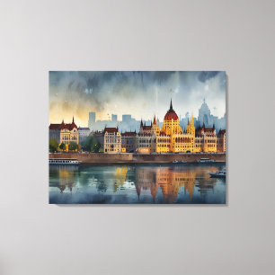 Budapest Aquarellkunst Leinwanddruck