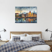 Budapest Aquarellkunst Leinwanddruck (Insitu (Schlafzimmer))