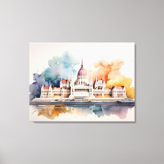 Budapest Aquarellkunst Leinwanddruck (Vorderseite)