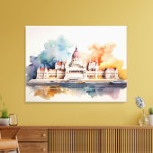 Budapest Aquarellkunst Leinwanddruck (Insitu (Wohnzimmer))
