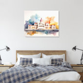 Budapest Aquarellkunst Leinwanddruck (Insitu (Schlafzimmer))