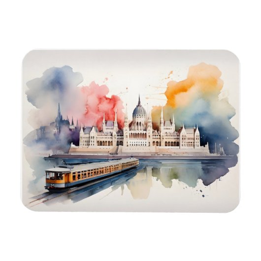 Budapest Aquarellkunst Magnet (Horizontal)