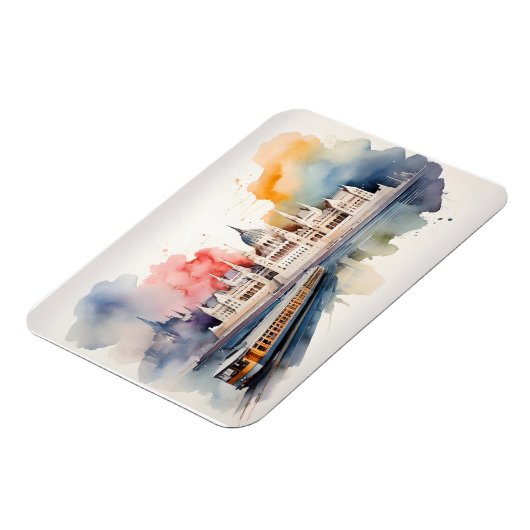 Budapest Aquarellkunst Magnet (Linke Seite)